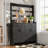 Cabinet with Coat Rack and Metal hooks-1091134099