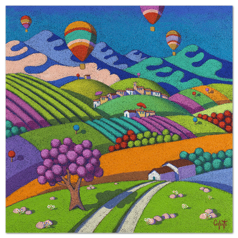 Spring Landscape by Stefano Calisti - No Frame Print on Glass, 65cm H x 65cm W