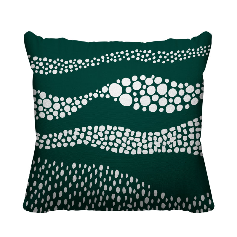 Bia Outdoor Reversible Throw Pillow, 17H" x 17W", Emerald