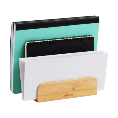  Trieur de courrier à 3 niveaux, organisateur de bureau, organisateur de courrier, moderne, bureau, bambou, L 6,75 po x l 4 po x H 4,25 po, brun