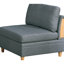 Modulaire contemporain 6 en tissu avec dossier gris acier pour 6 personnes, moderne