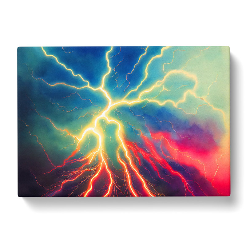 Effervescent Lightning Bolt - Wrapped Canvas, 35cm H x 50cm W x 3cm D