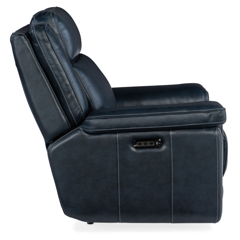 MS Lay Flat Power Recliner with Power Headrest & Lumbar, Blue