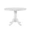 Table de salle à manger ronde au fini blanc - fabrication en bois d'hévéa massif, diamètre de 39 pouces, 4 sièges, style maison de campagne