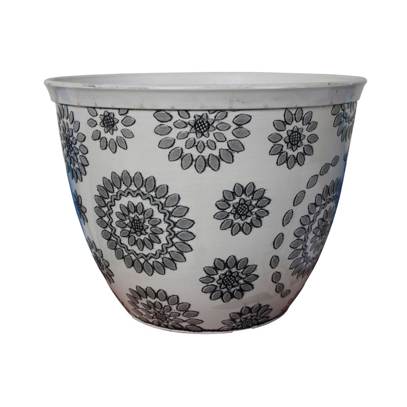 Corsair Pot Planter, 27 cm H x 36 cm W x 36 cm D, White/Gray