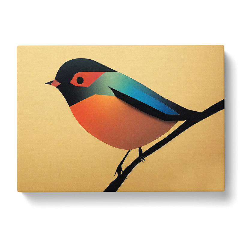 Enthralling Robin Bird - Wrapped Canvas Print, 35cm H x 50cm W x 3cm D