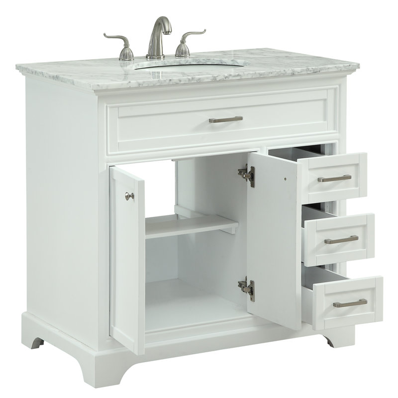 Ensemble de meuble-lavabo simple 36 po Hermes, Blanc