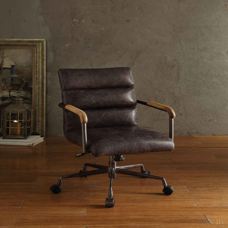 Chaise de bureau en cuir Grain