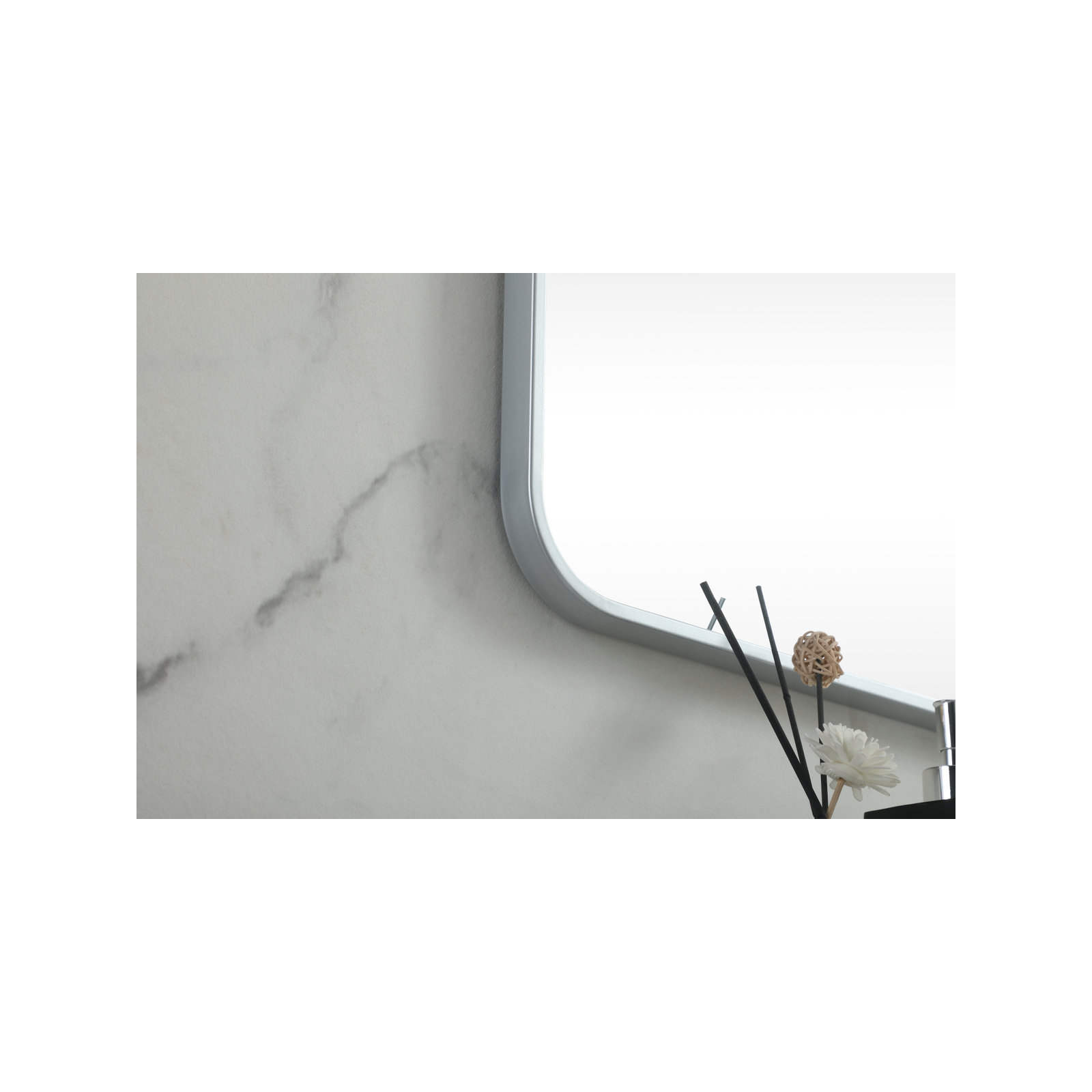 Metal Square Wall Mirror, Silver, 42"  x 42" 