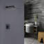 Système de douche mural noir mat avec valve brute