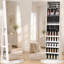 Standing Jewelry Cabinet with Sliding Full Length Mirror, White