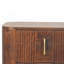 Table de chevet cannelée en bois brun, 2 tiroirs Marlowe
