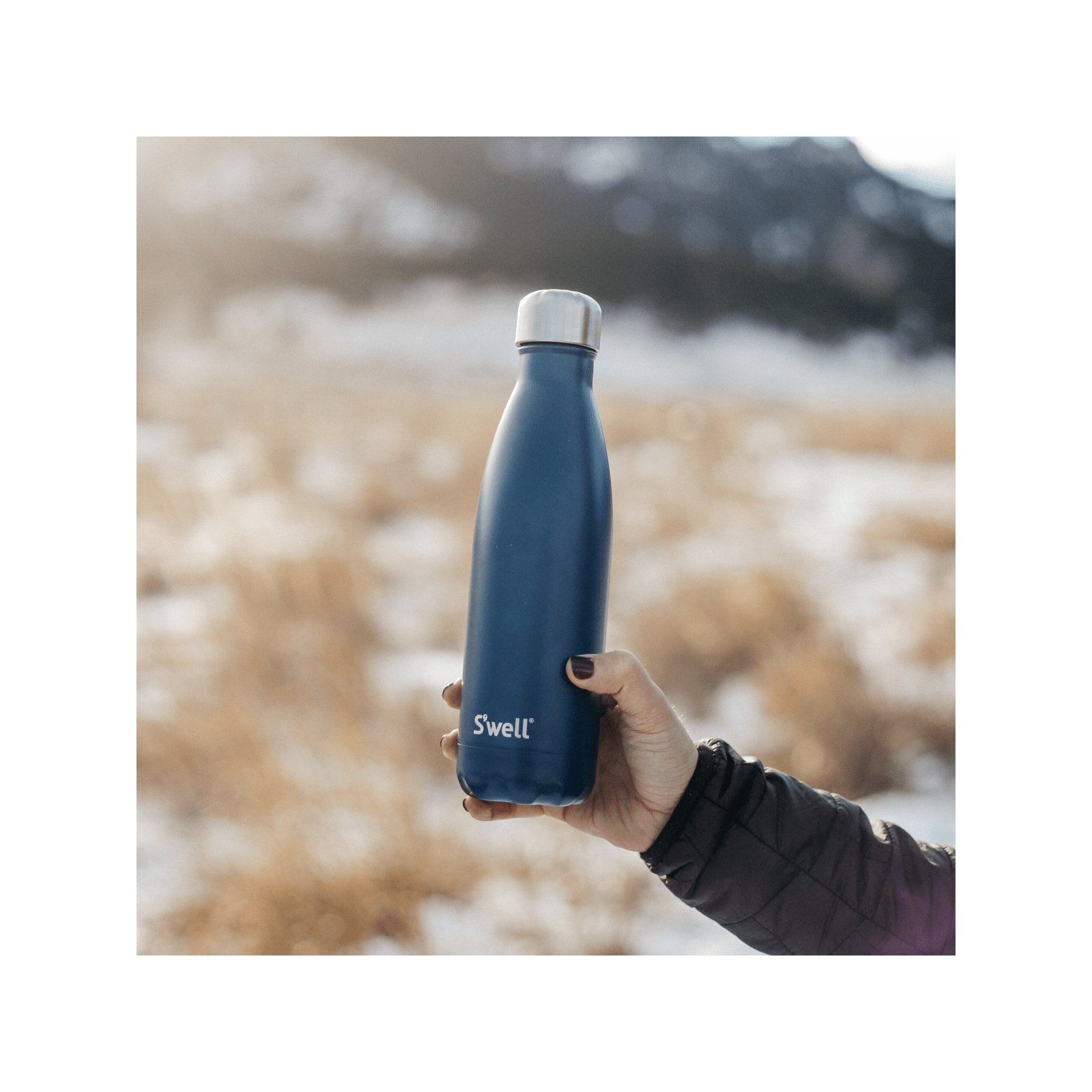 S'well Stainless Steel Triple-Layered Vacuum-Insulated Water Bottle, Azurite, 17.oz