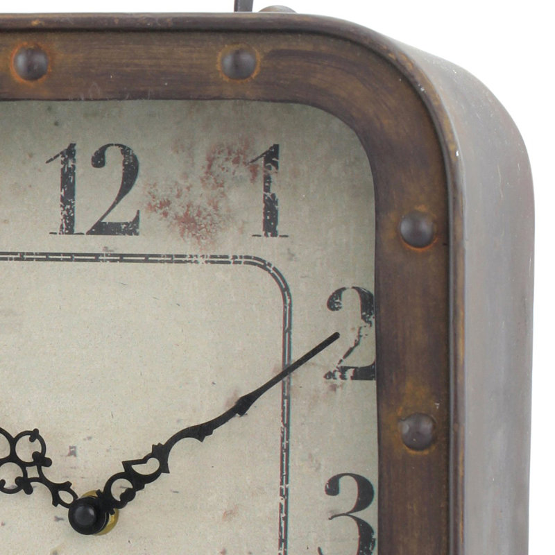 Large Square Plain Metal Desktop Clock