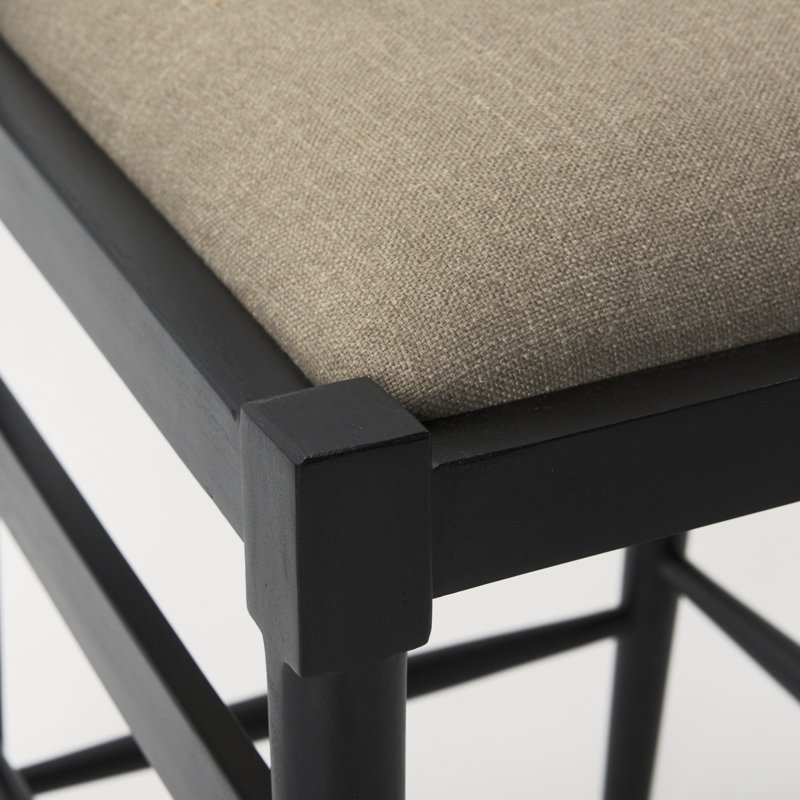 Tabouret de bar et de comptoir Parina, Tabouret de comptoir (siège d'une hauteur de 26,2, Noir/gris