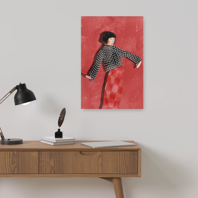 Art mural moderne dansant rouge