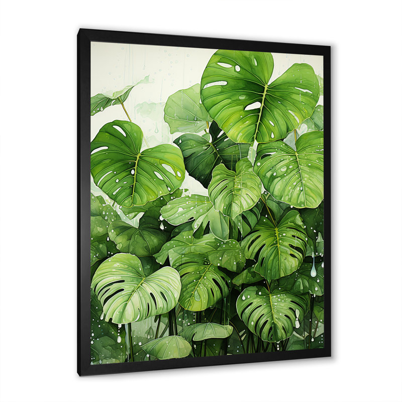 " Meticulously Tropical Botanical Plants ", Black Single Picture Framed, 32" H x 16" W x 1" D