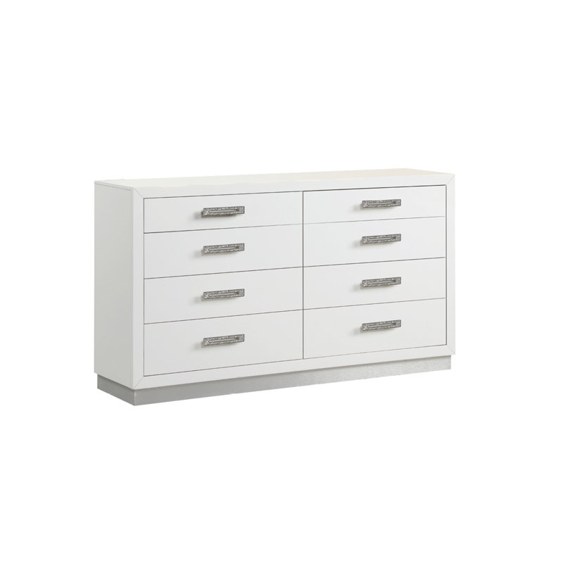 Vannida 8 - Drawer Dresser in Milky White