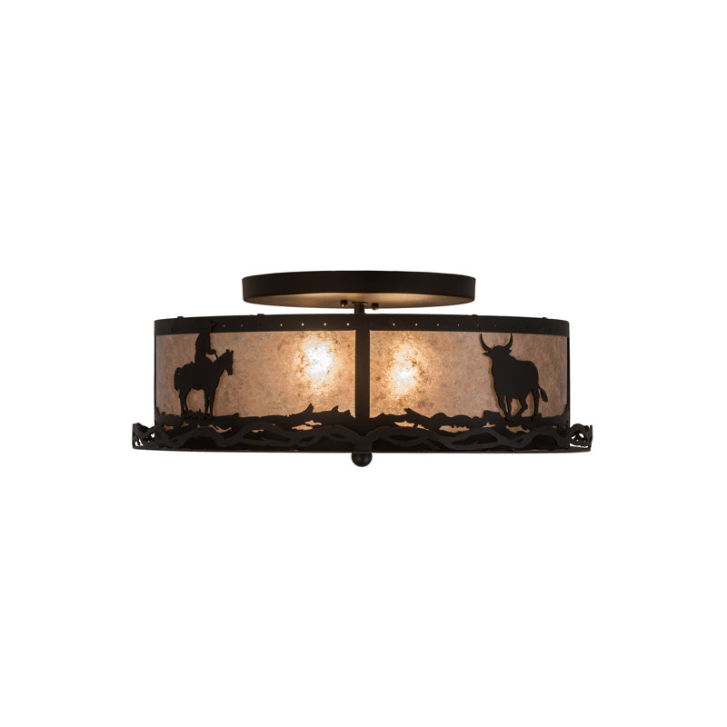 Cowboy & Steer 2 - Light Flush Mount