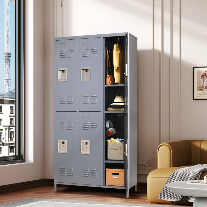 6-Door 72" H Metal Lockers With Lock For Employees,Storage Locker Cabinet