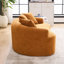 Canapé courbé avec éponge à compression complète orange, canapé compact en chenille 30D sans assemblage pour petits espaces et appartements, L 65 po, 300 lb, 3 coussins
