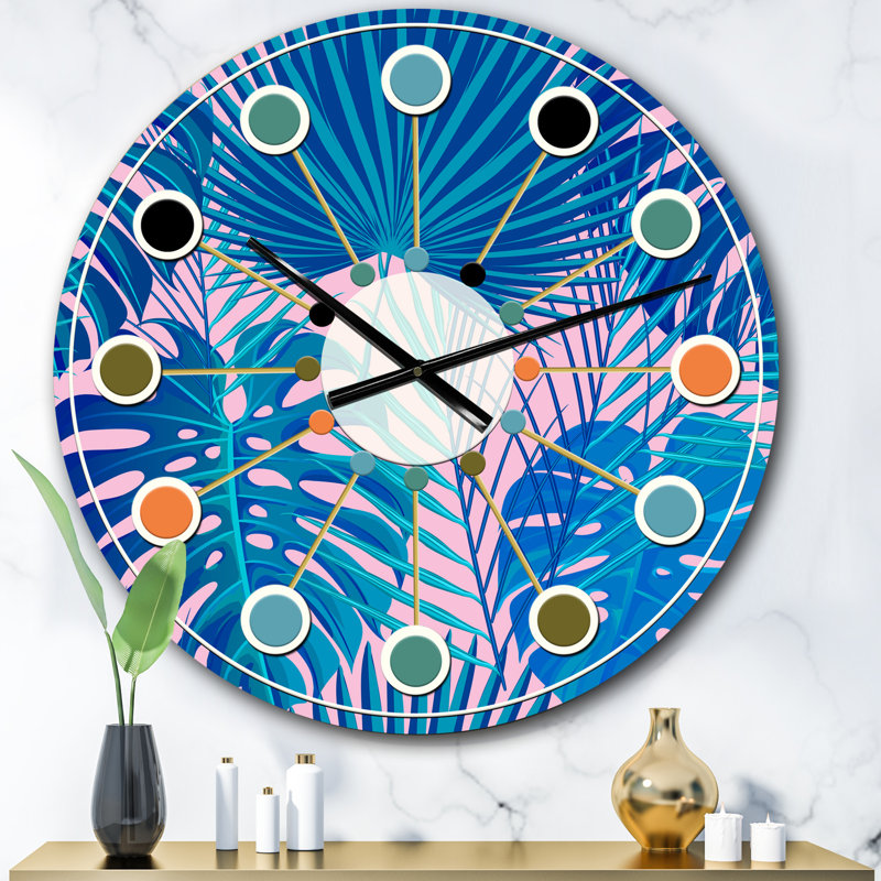 Horloge murale rétro Mid-Century, Surdimensionné