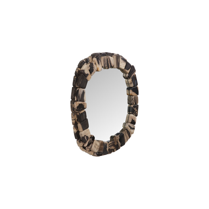 Stacked Pebble Petrified Mirror, Mixed