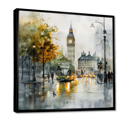 Rainy Views of Big Ben in London I - City London, impression d'art mural