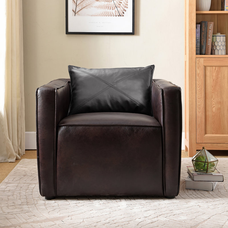 Fauteuil l 32,5 po Mcrady, Vinyle brun