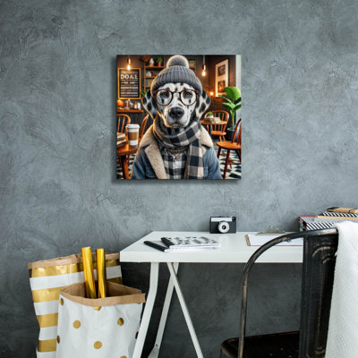 «Hipster Dog - Dalmatian» par Rey Klimt, art mural sur toile
