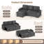3 Seater Fabric Sofa & Chaise-1810526658