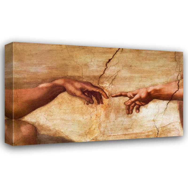 Art sur toile tendue Lark Manor ™ Michelangelo Gallery: création d'Adam - détail, H 16 po x l 24 po