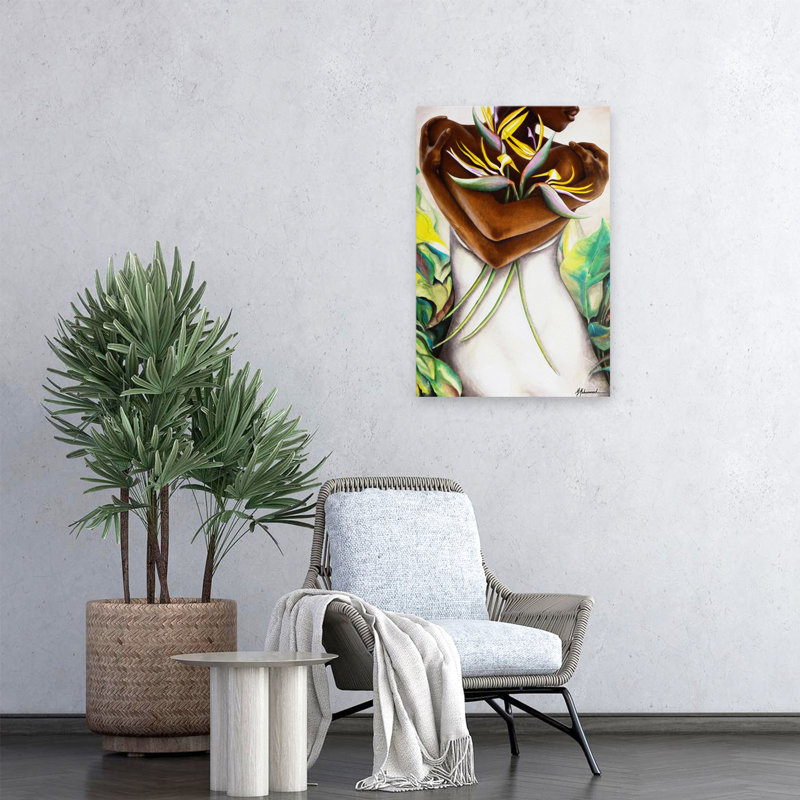 Oiseau de paradis - Art figuratif tropical, fleurs tropicales, H 24 po x l 16 po