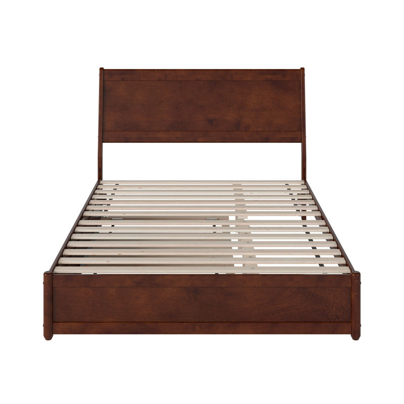 Lit gigogne en bois massif Avdesh, Grand, Noyer
