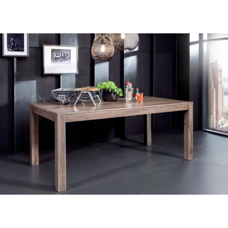Sydney Solid Wood Dining Table, Smoked Oak, 76cm H x 200cm L x 100cm W