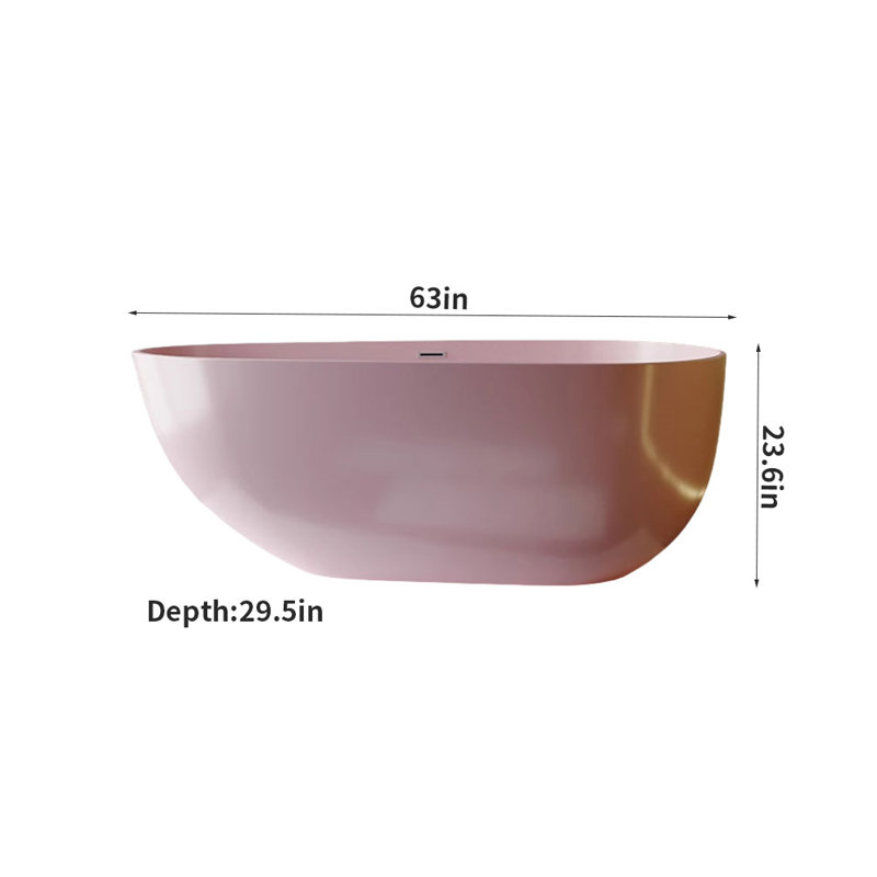 Modern Simple Creative Acrylic Bathtub 30 x 29.5 Bathtub, Pink