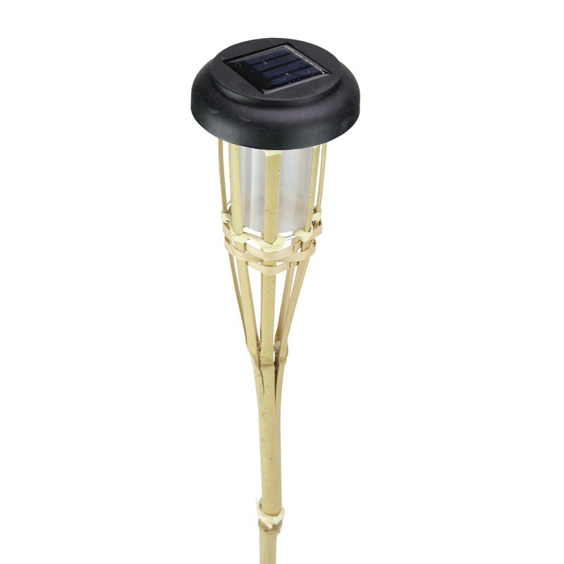 Décoration d'extérieur 23 "brun clair et noir avec lumière solaire Tiki