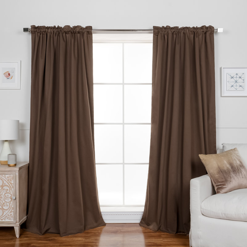 Desma Cotton Blend Curtain, 52" W x 96" L, Brown