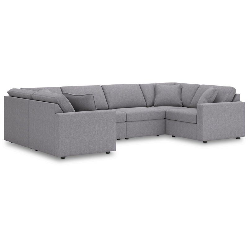 Chobanyan 6-Piece Sectional, Gray Polyester