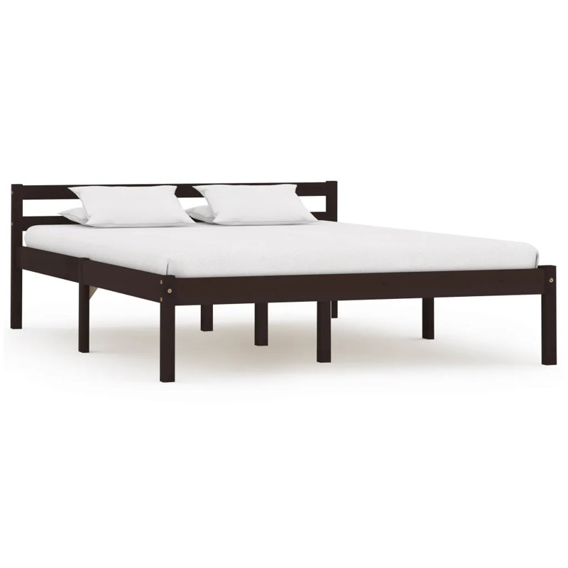 Aaryahi Solid Wood Bed, Dark Brown, Super King (6')