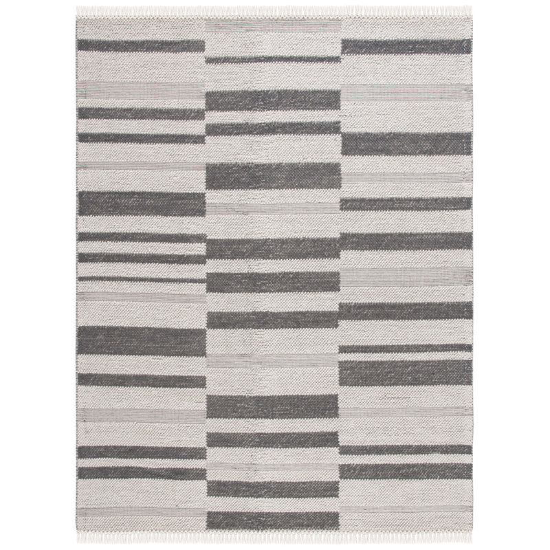 Tapis ivoire / gris foncé Charvik, Rectangle 8 pi x 10 pi