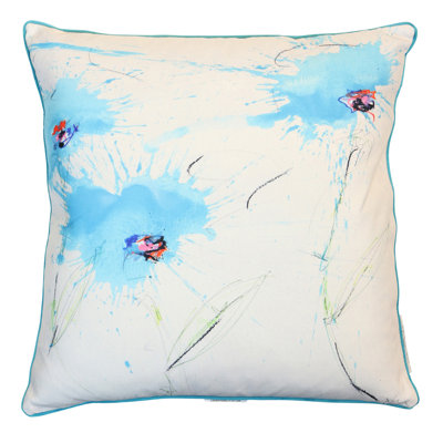 Azure Petal Drift Pillow - Multicolor - 24" x 24"
