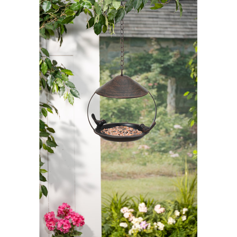 17.1 in. Metal Hanging Bird Feeder