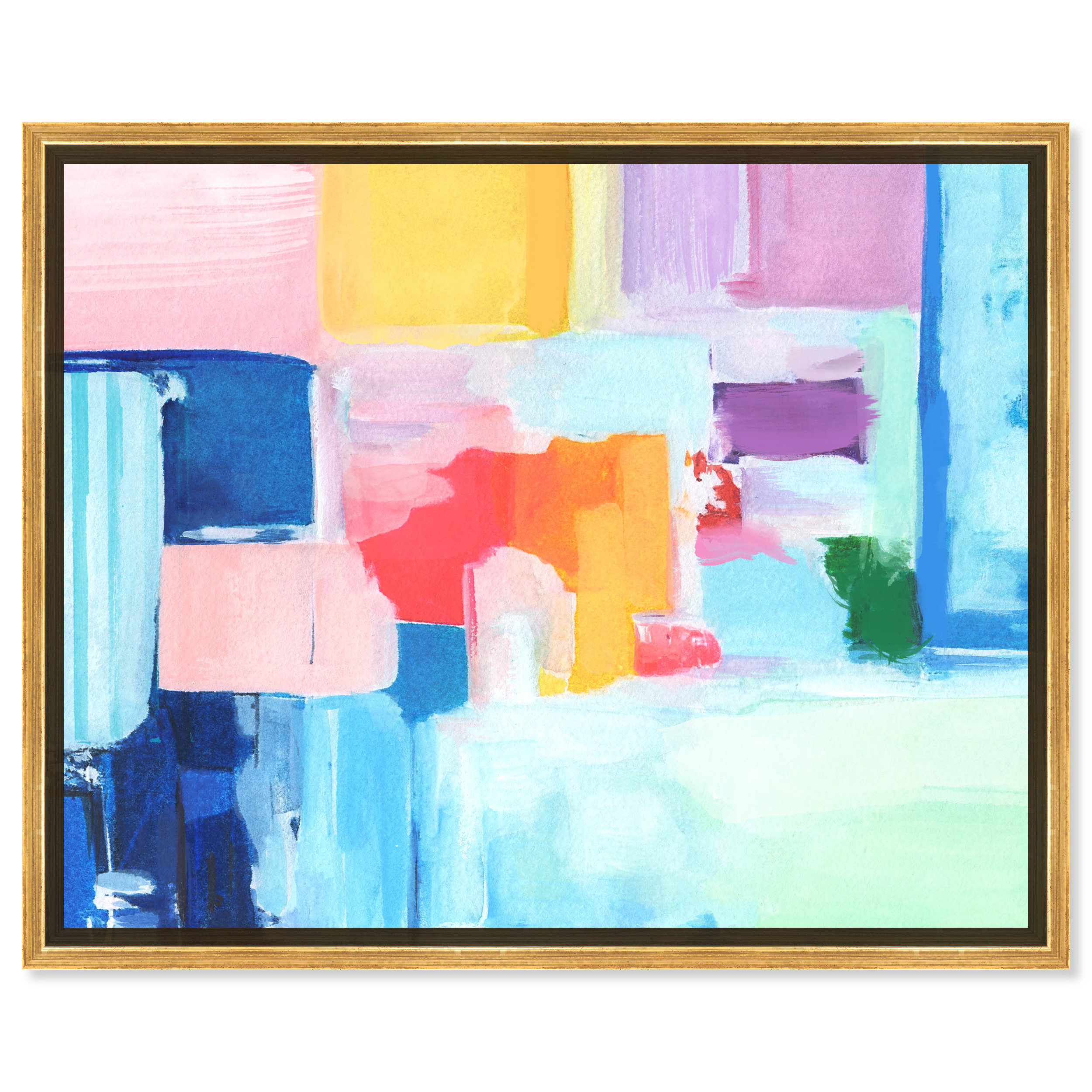 Oliver Gal Pastel Street Blocks Abstract Paint Squares Modern Blue