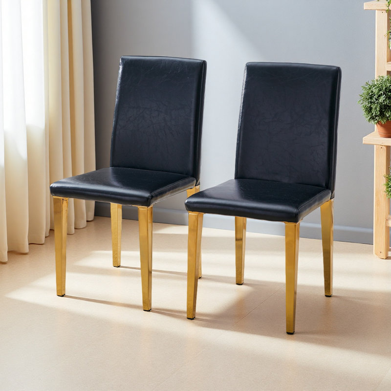 Deux chaises de salle à manger en polyuréthane, simples et polyvalentes, confortables et accompagnées. La chaise de salle à manger exquise et multifonctionnelle a ouvert une nouvelle expérience confortable. (Ensemble 2 pièces)