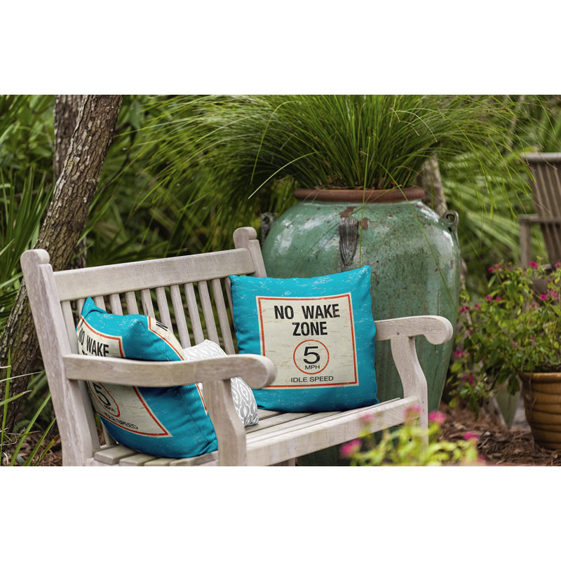 Outdoor Reversible Throw Pillow, Turquoise, 16" x 16"