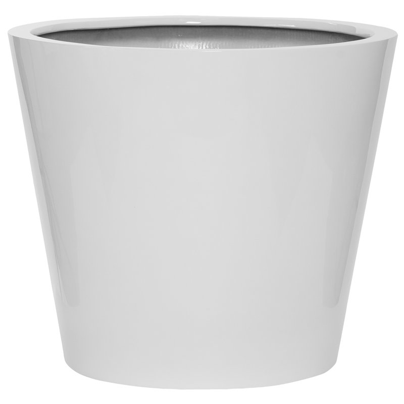 Pot à fleurs en pierre Ahsia, H 22,8 po x l 22,8 po x P 19,7 po, Noir