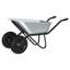 vidaXL Wheelbarrow Silver and Black Steel Outdoor Gardening Tools Cart Rugged