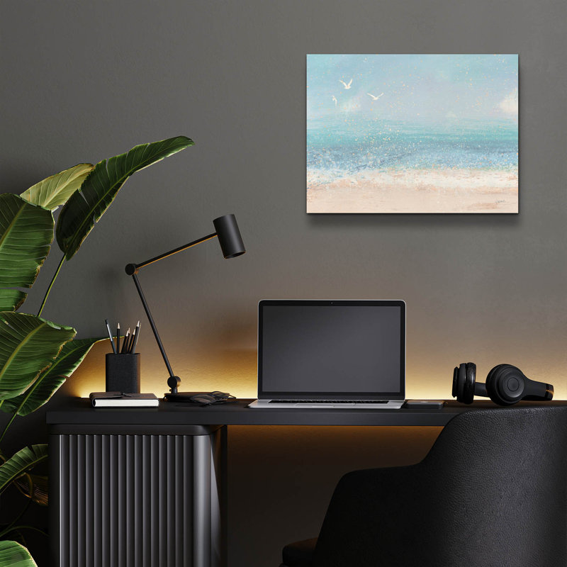 «Splatter Beach 1 Neutral» par James Wiens, art mural en verre acrylique, H 12 po x l 16 po x P 0,13 po