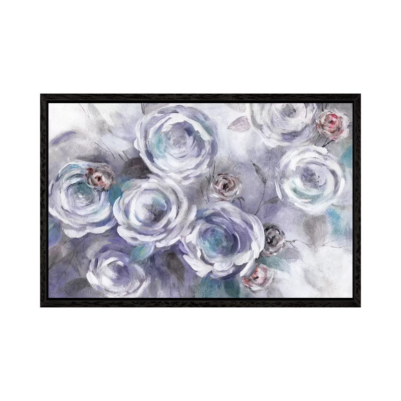 Iced Flowers by Carol Robinson - Painting on Canvas, 66.04 cm H x 45.72 cm W, Black Framed